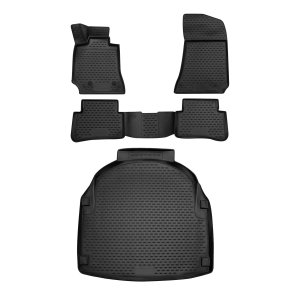 Mercedes E Class Floor-Trunk Mats - Omac - KIT 3D - Black - 2009